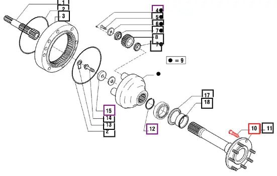 Mahindra Tractor Stud - 084911 006500747C1 Mahindra Direct Parts