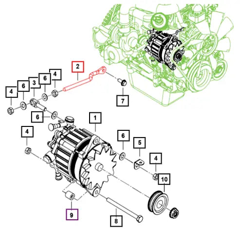 Mahindra Tractor Stud Alternator 0306DB0050N Mahindra Direct Parts
