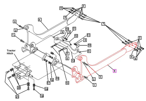Mahindra Tractor Subframe Assembly Right Hand RH KMW68012169 Mahindra Direct Parts