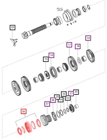Mahindra Tractor Synchro Assembly 000032851B12 Mahindra Direct Parts