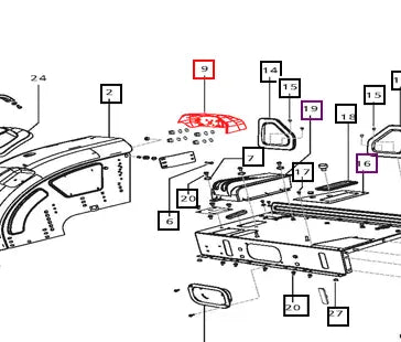Mahindra Tractor Tail Light Cover Right Hand RH E007531403D1 Mahindra Direct Parts