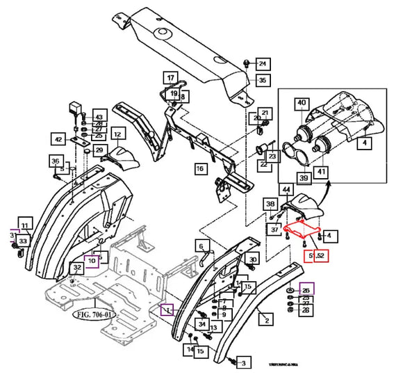 Mahindra Tractor Taillight Cover Plate Left Hand LH 13016062000GB Mahindra Direct Parts