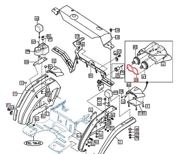 Mahindra Tractor Taillight Fix Plate Right Hand RH / Left Hand LH 13016061300 Mahindra Direct Parts