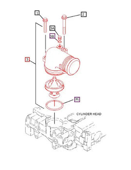Mahindra Tractor Thermostat Assembly 254-2268 Mahindra Direct Parts