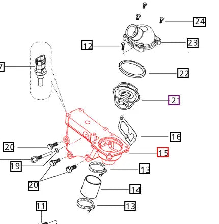 Mahindra Tractor Thermostat Housing 006012773D1 Mahindra Direct Parts