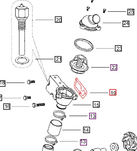 Mahindra Tractor Thermostat Housing Gasket 000020067E05 Mahindra Direct Parts