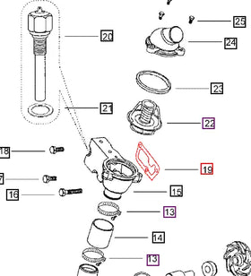 Mahindra Tractor Thermostat Housing Gasket 000020067E05 Mahindra Direct Parts