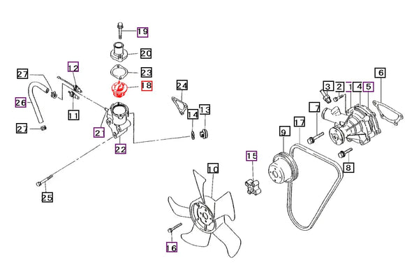 Mahindra Tractor Thermostat MD001370 Mahindra Direct Parts