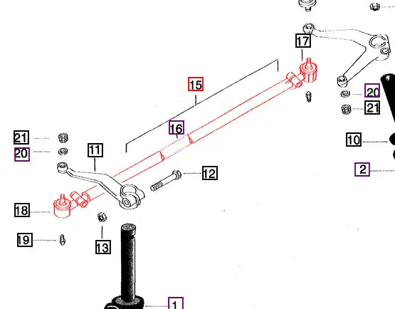 Mahindra Tractor Tie Rod Assembly 001230282R92 Mahindra Direct Parts