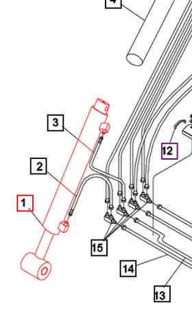 Mahindra Tractor Tilt Cylinder LH/RH KMW31502148 Mahindra Direct Parts