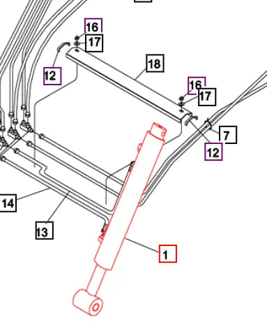 Mahindra Tractor Tilt Cylinder LH/RH KMW31502148 Mahindra Direct Parts