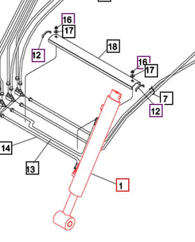 Mahindra Tractor Tilt Cylinder LH/RH KMW31502148 Mahindra Direct Parts
