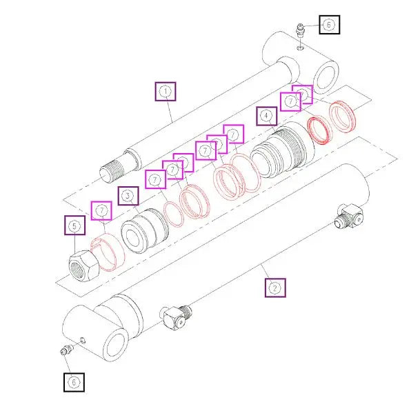 Mahindra Tractor Tilt Cylinder Seal Kit KMW05902020 Mahindra Direct Parts