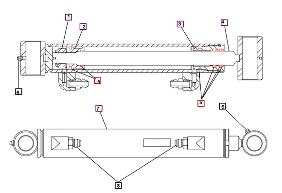 Mahindra Tractor Tilt Cylinder Seal Kit KMW05902121 Mahindra Direct Parts