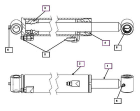 Mahindra Tractor Tilt / Dipper Cylinder Seal Kit KMW05902124 Mahindra Direct Parts