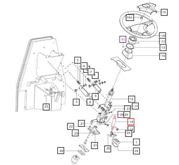Mahindra Tractor Tilt Steering Gas Cylinder E007601618D91 Mahindra