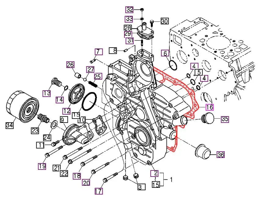 Mahindra Tractor Timing Cover Gasket for 10 Series Mahindra