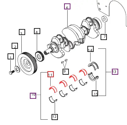 Mahindra Tractor Top Bearing - Crankshaft 000022071RD Mahindra Direct Parts