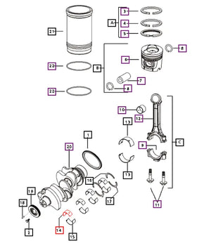 Mahindra Tractor Top Main Bearing Engine 006004887F1 Mahindra