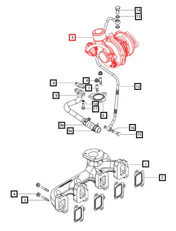 Mahindra Tractor Turbo Charger 006025855D91 Mahindra Direct Parts