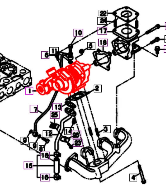 Mahindra Tractor Turbo Charger E6500-17012 Mahindra Direct Parts