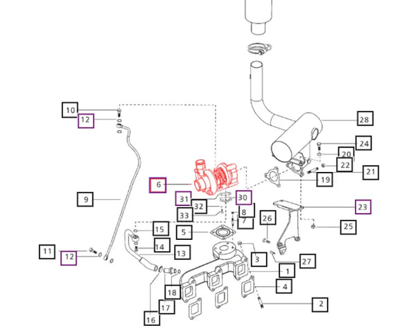 Mahindra Tractor Turbocharger 006004368F1 Mahindra