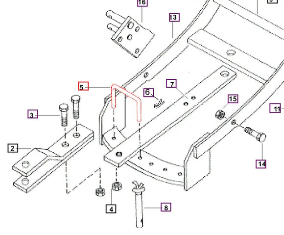 Mahindra Tractor U-Clamp Pin for Drawbar 003071789R3 Mahindra Direct Parts