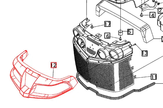 Mahindra Tractor Upper Grill 10621105000 Mahindra Direct Parts
