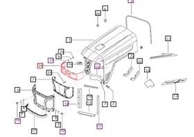 Mahindra Tractor Upper Grill / Headlight Bevel E007501957B91 Mahindra Direct Parts