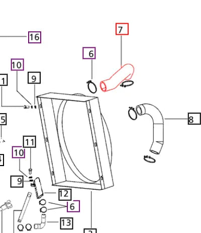 Mahindra Tractor Upper Radiator Hose 006004567C1 Mahindra Direct Parts
