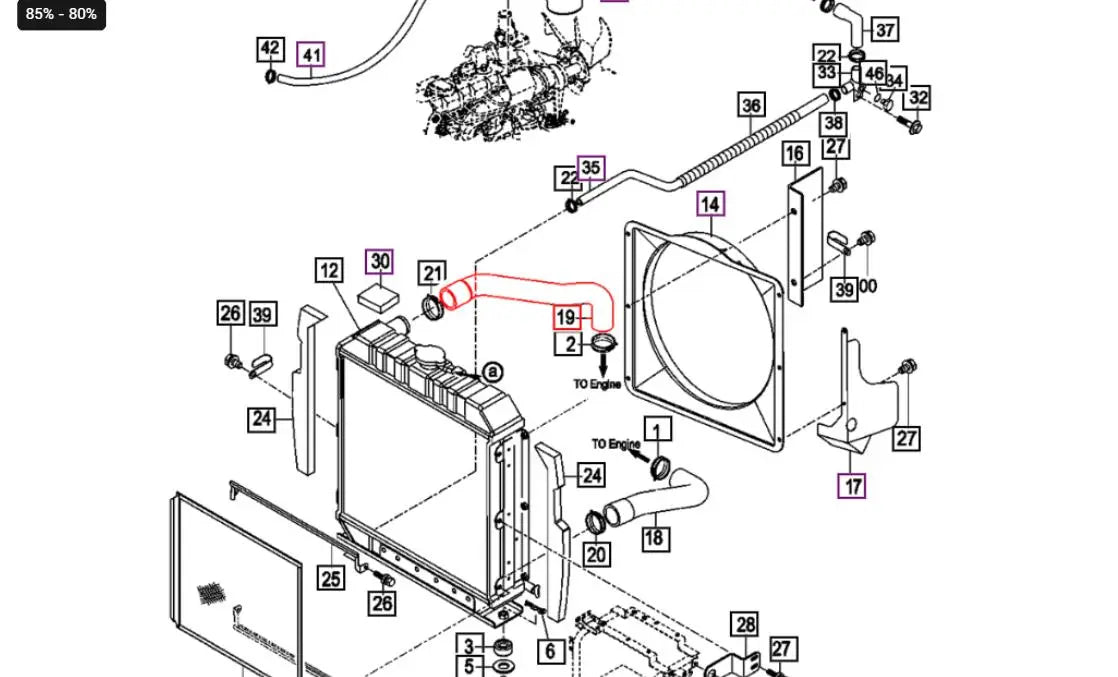 Mahindra Tractor Upper Radiator Hose 14831040010 Mahindra