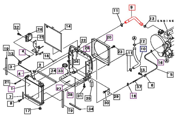 Mahindra Tractor Upper Radiator Hose 19570417000 Mahindra