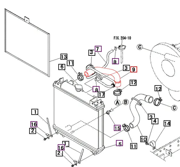 Mahindra Tractor Upper Radiator Hose 19580421000 Mahindra Direct Parts