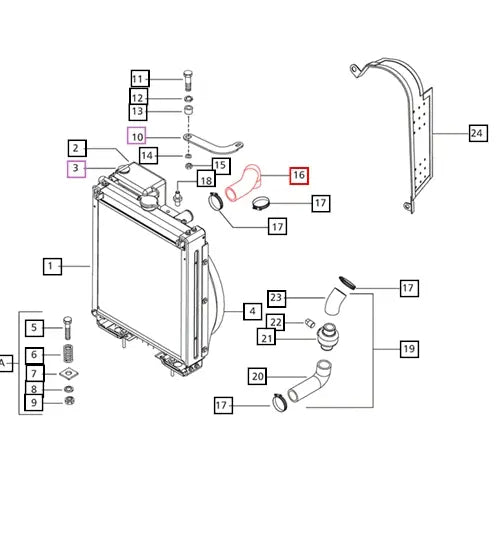 Mahindra Tractor Upper Radiator Hose E006015713D1 Mahindra