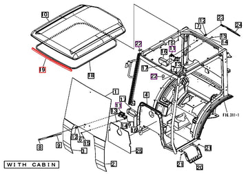 Mahindra Tractor Upper Windshield Rubber Seal 10446053000 Mahindra