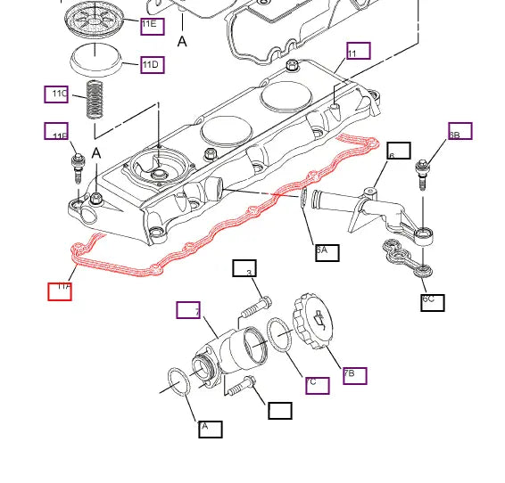 Mahindra Tractor Valve Cover Gasket 225-6451 Mahindra Direct Parts