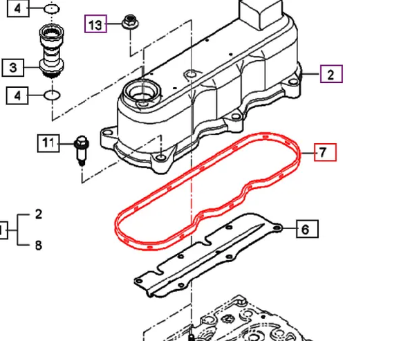 Mahindra Tractor Valve Cover Gasket E5752-14521 Mahindra Direct Parts