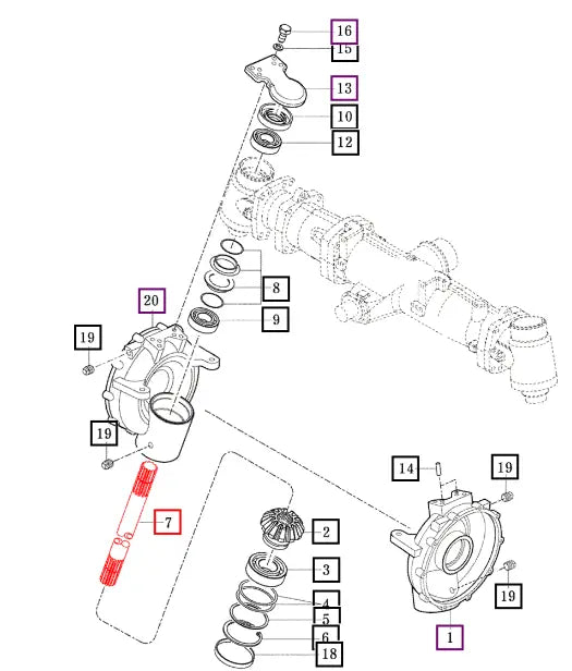 Mahindra Tractor Vertical Bevel Gear Shaft 17994410070 Mahindra