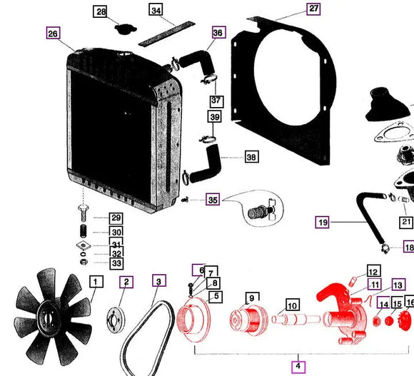 Mahindra Tractor Water Pump 006003264A93 Mahindra