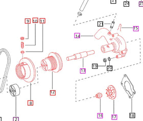 Mahindra Tractor Water Pump 006003265A96 Mahindra Direct Parts