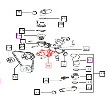 Mahindra Tractor Water Pump 006005504D91 Mahindra Direct Parts