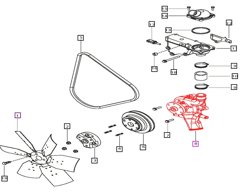Mahindra Tractor Water Pump 006025604H91 Mahindra Direct Parts