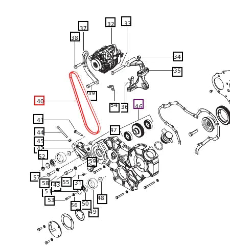 Mahindra Tractor Water Pump / Alternator Belt (Cab Models) 006016038D1 Mahindra Direct Parts