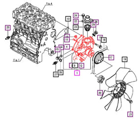 Mahindra Tractor Water Pump Assembly 119C10-42000 Mahindra Direct Parts