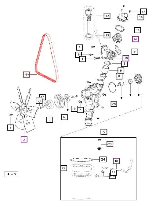 Mahindra Tractor Water Pump Belt 006000806F1 Mahindra