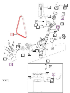 Mahindra Tractor Water Pump Belt 006000806F1 Mahindra