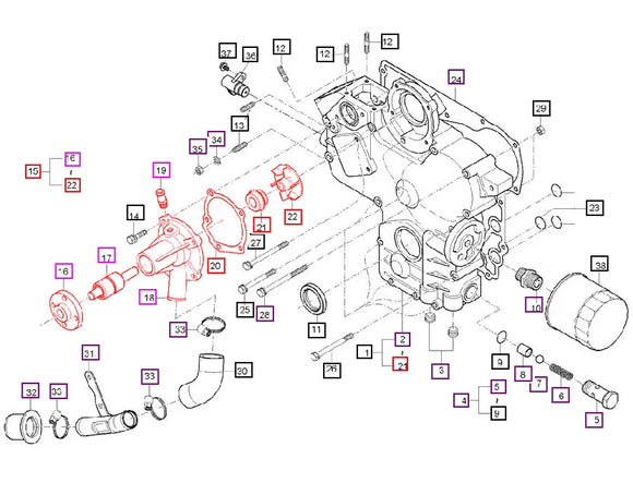 Mahindra Tractor Water Pump E5760-73032 Mahindra Direct Parts