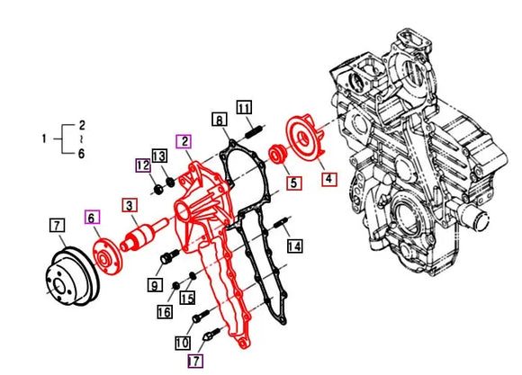 Mahindra Tractor Water Pump E580073037 Mahindra
