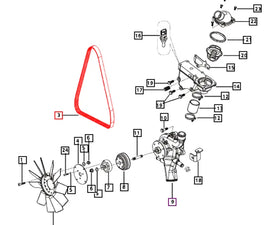 Mahindra Tractor Water Pump / Fan / Alternator Belt 006025334H1 Mahindra