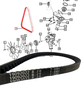 Mahindra Tractor Water Pump / Fan / Alternator Belt 006025334H1 Mahindra